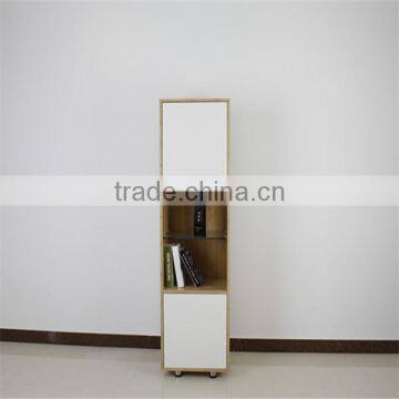 Simple Style White Finishing Living Room Bamboo Tall Cabinet photo-2