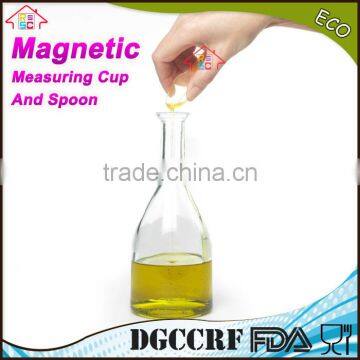 NBRSC Wholesale 8-Piece Individual Stackable Colorful Clear Plastic Magnetic Measuring Cup And Spoon Set for Baking photo-5