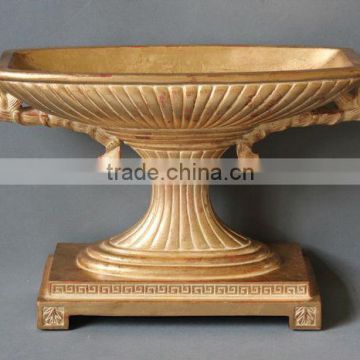 Hand carved polyresin decorative fruit bowl/vase