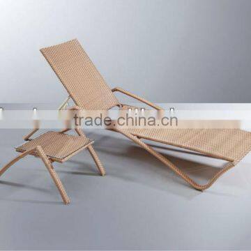 Modern Rattan Sun Lounger With Aluminium Frame