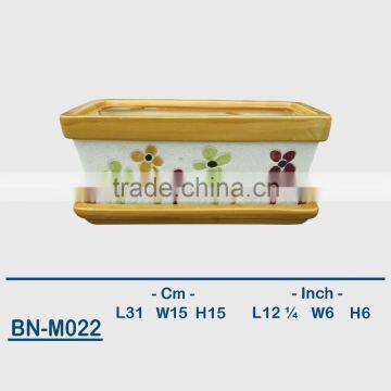 Vietnamese Ceramic Hand Carved Bonsai Mini Flower Pot BN-M022