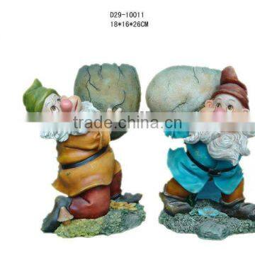 Polyresin gnome pot