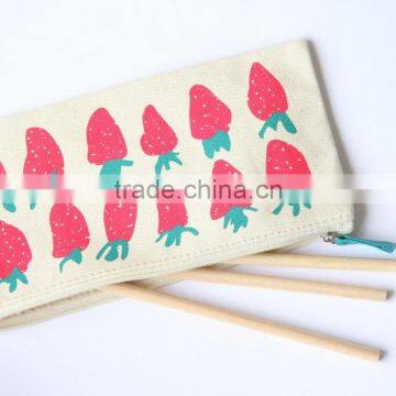 Strawberry Print Ladies Toiletry Handbag Cosmetic Cotton Case Bag Organiser Bag photo-3