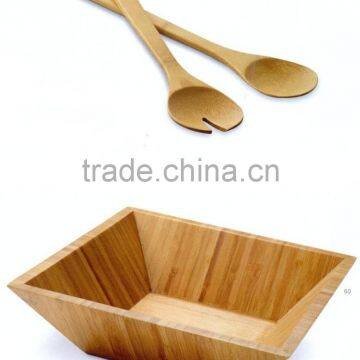 New Quadrilateral Bamboo Salad Bowl