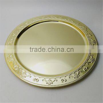 Cheap Wholesale Wedding Gold Silver Beaded Charger Plates photo-3