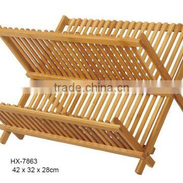 New Product for 2017 Moso Bamboo Folding Dish Rack/Drainer