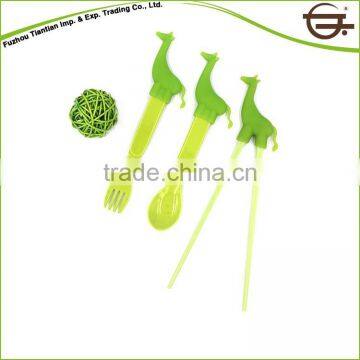 customize green child fork and spoon set