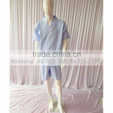 95% Cotton 4 Solid Colors Man and Women Short Sleeve Pyjamas Soft Sweat Steaming Clothes Spring and Summer Waffle Sleepwear photo-2