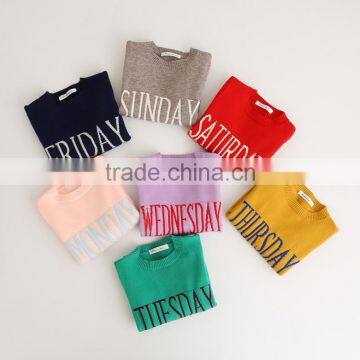 Knitted Cotton Girls Sweater Girl Designer Long Jumper photo-2