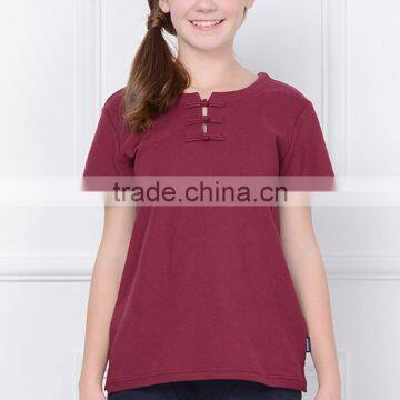 British Academy Style 2017 New Light Chinese Style School Boys and Girls Red Short Sleeved T-shirt Custom photo-3