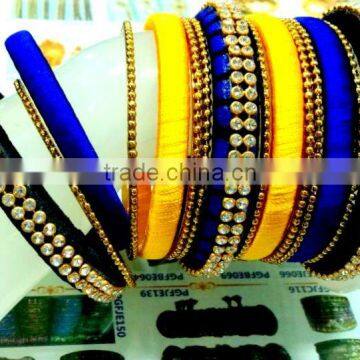 STOCK CLEARANCE Fashion Turquoise Silk Thread Bangles,Bridal Wholesale Bangles Bracelet,Fashion Bangle Sets