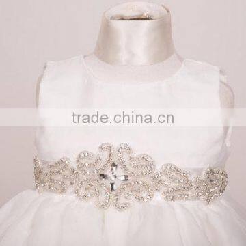 2017 Hot Selling Plain White Baby Girl Short Party Wear Dress photo-3
