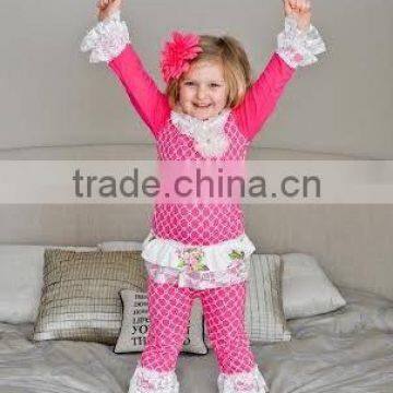 Wholesale cheap baby clothes boutique baby ruffle shorts and icing jogging pants