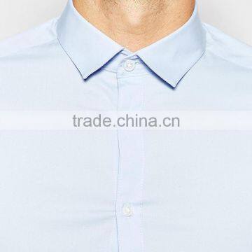 Slim Fit Light Blue Shirt With Long Sleeves, Business Man's Formal Light Blue Dress Shirt. photo-2