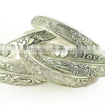 2016 antique silver cuff bangle new custom design cuff bangle wholesale cheap zinc alloy bangle