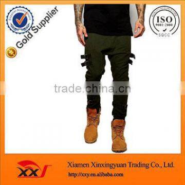 custom mens drop crotch joggers fashion sweat pants joggers high quality sweatpants with zippers