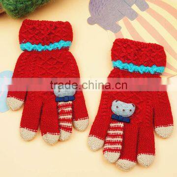TC13026 New Design Funny Animal Pattern Winter Warm Kids Gloves High Quality Knitted Kids Gloves With Finger photo-6