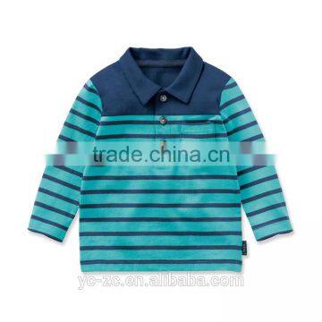 100% cotton polo boy shirt stripes polo shirt