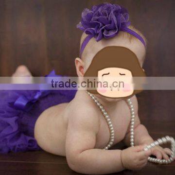 Amber Bloomer Flower Hairband Baby Clothing Set for Infant Girls photo-3