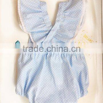Baby Boutique Clothes Wholesale Infant Polka Dot Design Bubble Bodysuit Girls Ruffle Romper photo-2