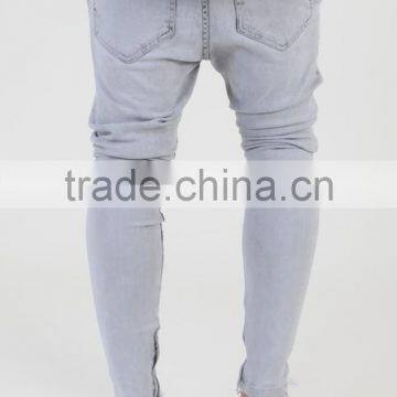 Mens Jeans Grey Good Stretch Denim Skinny Jeans Top Design Denim Jeans Long Pants photo-3
