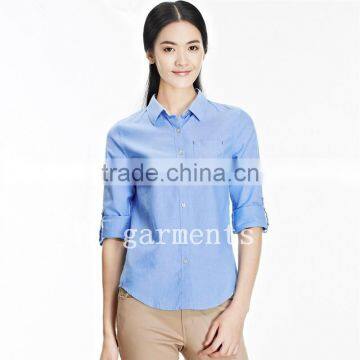 OEM Price Distributor Wholesale Slim Fit Fashion Ladies Plaid Blouse and Shirts