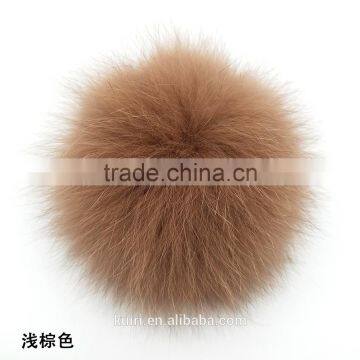 China Handmade Fox Pom Poms With 12cm for Beanie Hat photo-5