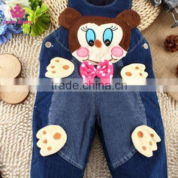 Kids Sling Denim Pants Cartoon Vest Children Trousers Fit 1-2-3T Baby Unisex photo-4