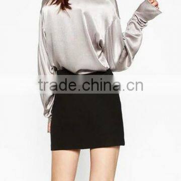 Runwaylover EY2335B Women Fold Sleeve Pure Color Blouse 2017 photo-2