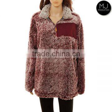 Wholesale Stylish Monogrammed Cozy Sherpa Pullover photo-4