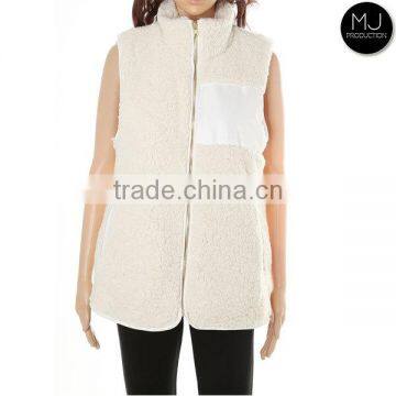 Wholesale Women Zip Sleeveless Fleece Vest photo-3