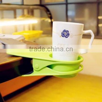 Wholesale Plastic Colorful Table/Desk Clip Novelty Promotional Coffee Paper Cup Holder