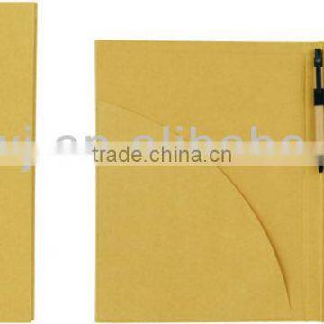 Big kraft card cover notebook 70grams 30sheets 31*23cm with pocket paper pen