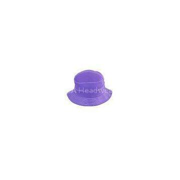 Stylish Plain Cotton Bucket Hat Contrasting Stitches Lady Cap