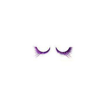 Holloween Handmade Colored Fake Eyelashes For Festival , Green False Eyelashes