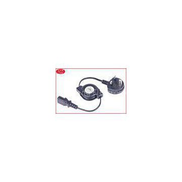 Black 3 pin Kettle Plug Female Retractable Charging Cable 110cm