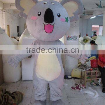 big head grey koala mascot costume for adults