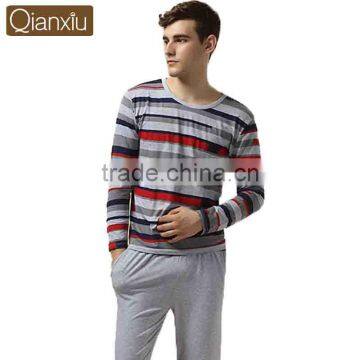 China manufacturer Qianxiu long sleeve spring men cotton sleeping wear