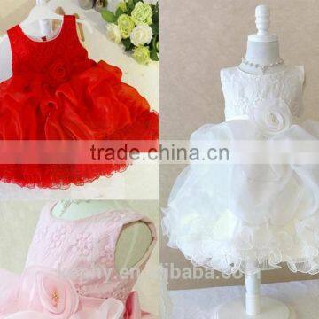 2017 Girl princess skirt children dress rose flower wedding dress