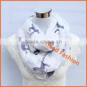 New Fashion Horse Scarf Infinity Scarf polyester animal scarf bufanda