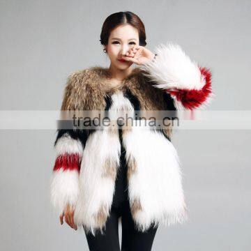 SJ045-01 New Arrive Popular World Raccoon Fur Coats Export