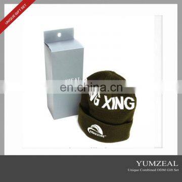 Wholesale jacquard style custom embroidered knit acrylic beanie