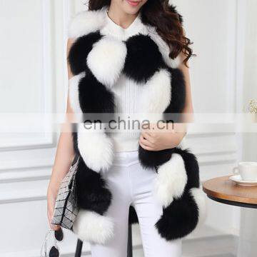 Hot sale white fox women fur vest genuine fur sleeveless coat