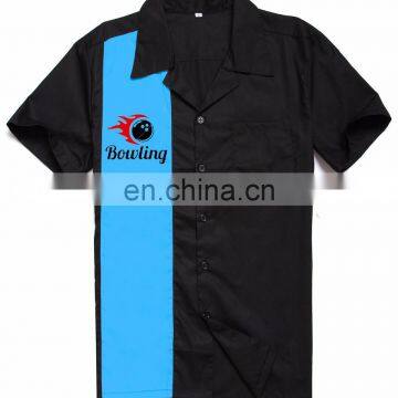 customized OEM casual short sleeve button latest designs men's vintage bowling shirts