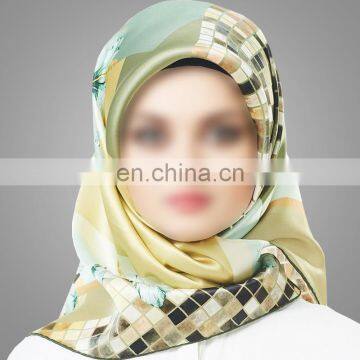 2017 Bulk satin scarves muslim printing women hijab islamic designer shawls