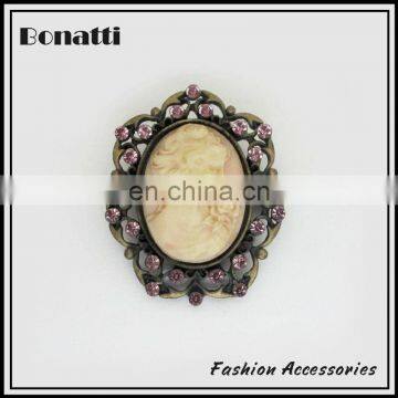 antique brooch with artificial stone for woman