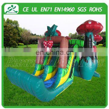 Mushroom inflatable bouncy castle, inflatable castle combo with slide