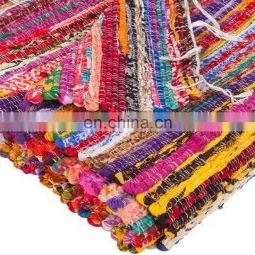 Indian Wholesale Chindi Rag Rug 100% Cotton Carpet Rugs For Home Living Room Area Floor Runner Mat Yoga Mat Rug 5'x3'