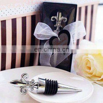 Fleur de Lis Elegant Chrome Bottle Stopper Wedding Favors