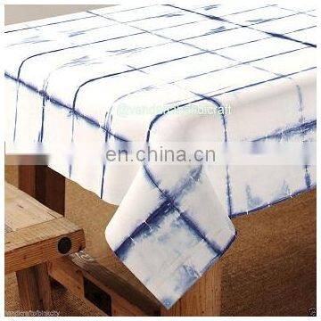 tyi and dyed bed sheet, indigo blue table cover single size table cloth throw